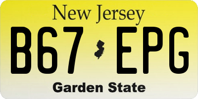NJ license plate B67EPG