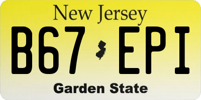 NJ license plate B67EPI