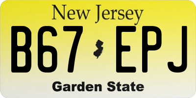 NJ license plate B67EPJ