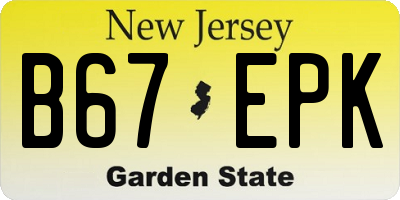 NJ license plate B67EPK