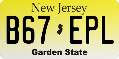 NJ license plate B67EPL