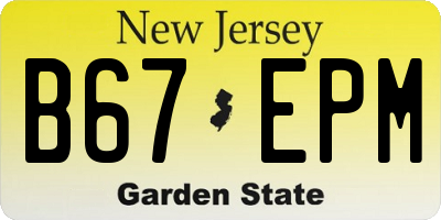 NJ license plate B67EPM