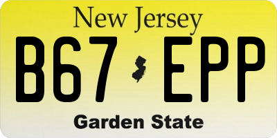 NJ license plate B67EPP