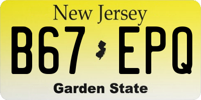 NJ license plate B67EPQ