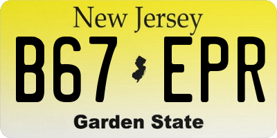 NJ license plate B67EPR