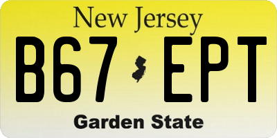 NJ license plate B67EPT
