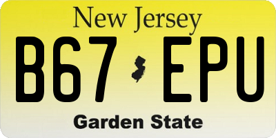 NJ license plate B67EPU