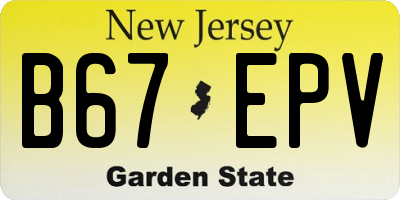 NJ license plate B67EPV