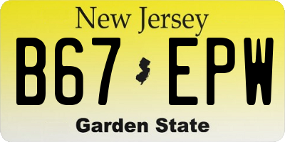 NJ license plate B67EPW
