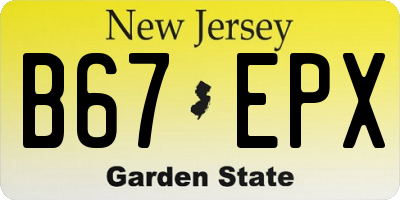 NJ license plate B67EPX