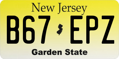 NJ license plate B67EPZ