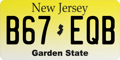 NJ license plate B67EQB