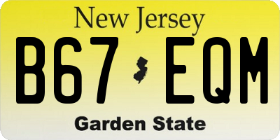 NJ license plate B67EQM