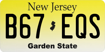 NJ license plate B67EQS