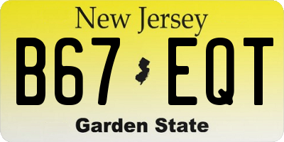 NJ license plate B67EQT