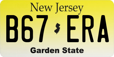 NJ license plate B67ERA