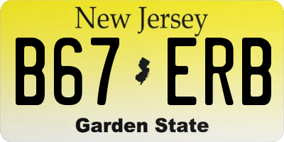 NJ license plate B67ERB