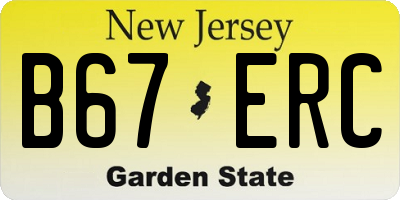 NJ license plate B67ERC