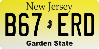 NJ license plate B67ERD