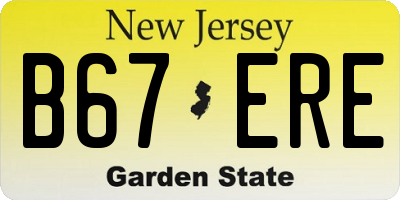 NJ license plate B67ERE