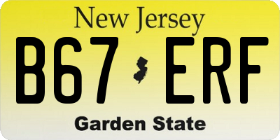 NJ license plate B67ERF