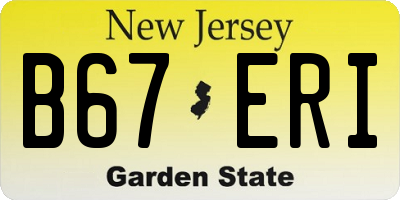 NJ license plate B67ERI