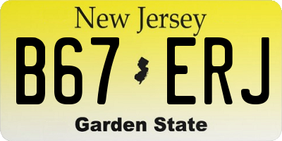 NJ license plate B67ERJ