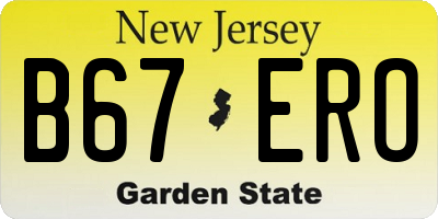 NJ license plate B67ERO