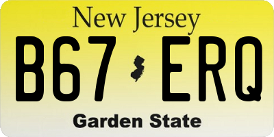 NJ license plate B67ERQ