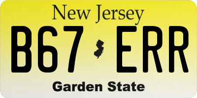 NJ license plate B67ERR