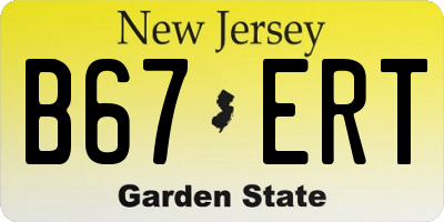 NJ license plate B67ERT