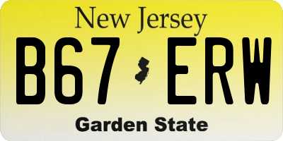 NJ license plate B67ERW