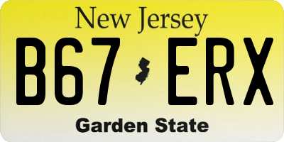 NJ license plate B67ERX