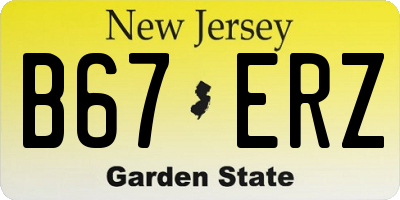 NJ license plate B67ERZ