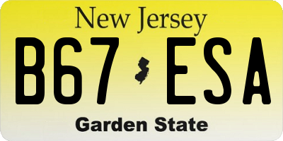 NJ license plate B67ESA