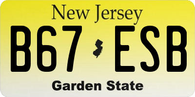 NJ license plate B67ESB
