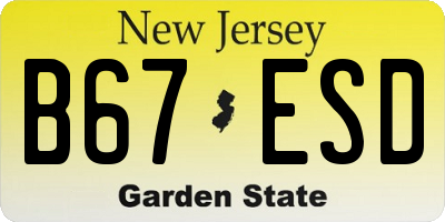 NJ license plate B67ESD
