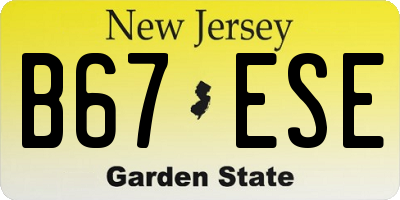 NJ license plate B67ESE
