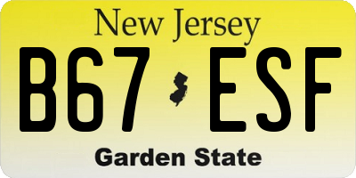 NJ license plate B67ESF