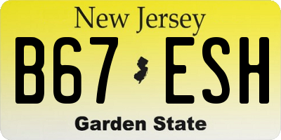 NJ license plate B67ESH