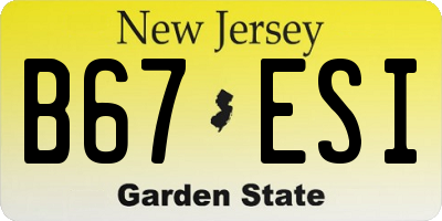 NJ license plate B67ESI