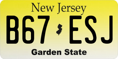 NJ license plate B67ESJ