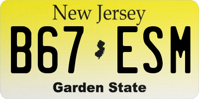 NJ license plate B67ESM