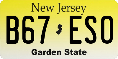 NJ license plate B67ESO