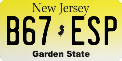 NJ license plate B67ESP
