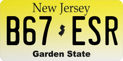 NJ license plate B67ESR