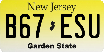 NJ license plate B67ESU