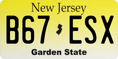 NJ license plate B67ESX