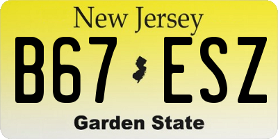 NJ license plate B67ESZ