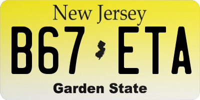 NJ license plate B67ETA